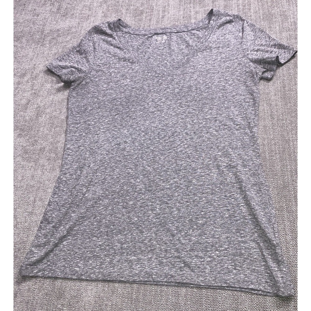 Mossimo Supply Co Shirt Womens Medium Heather Gray Summer Short Sleeve V Neck